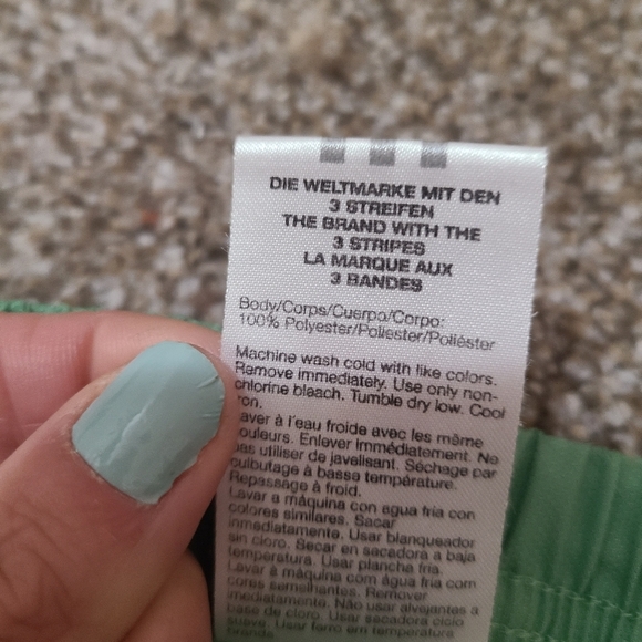 Adidas green athletic running shorts - Picture 3 of 3